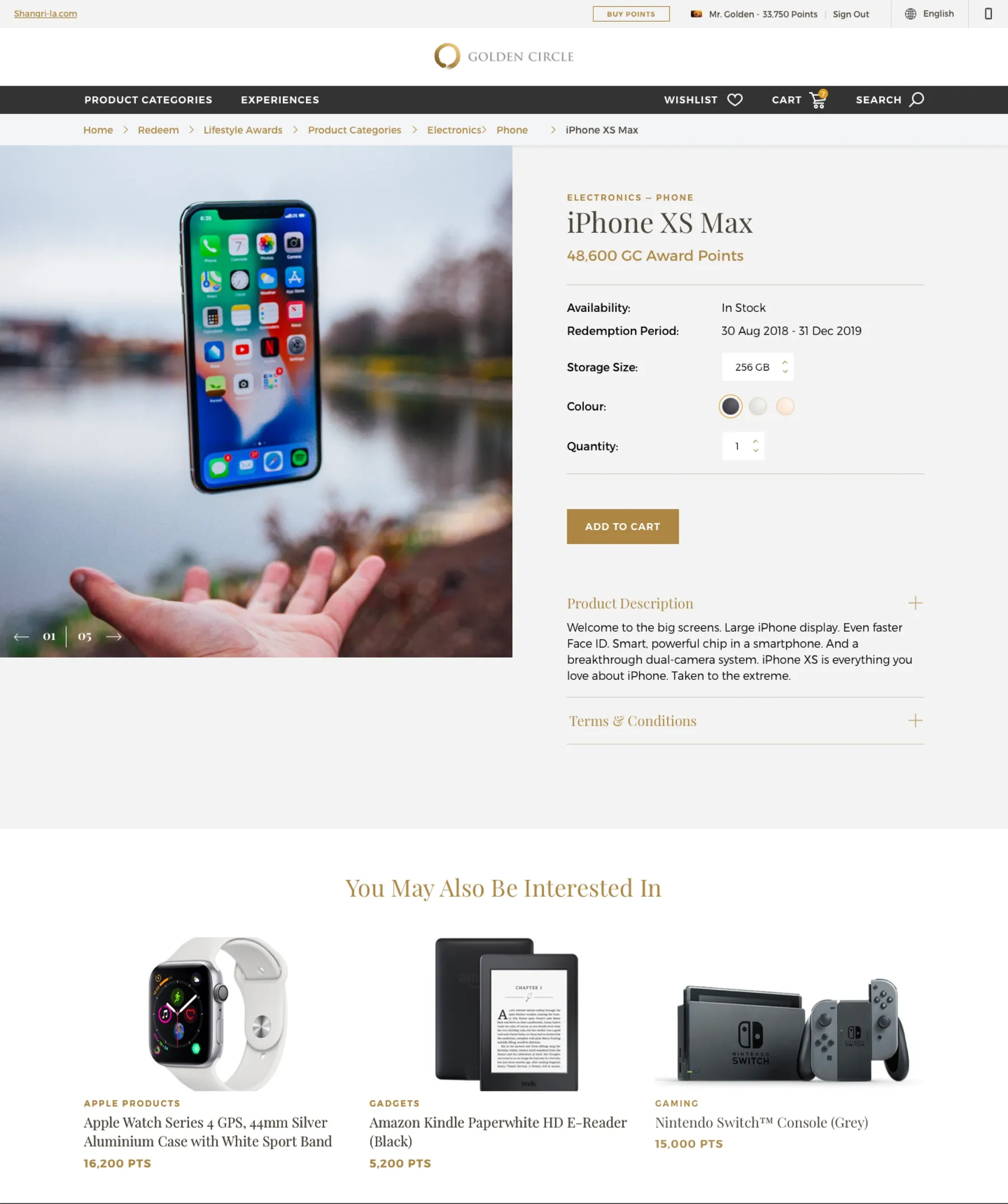 Golden Circle Product Detail Page