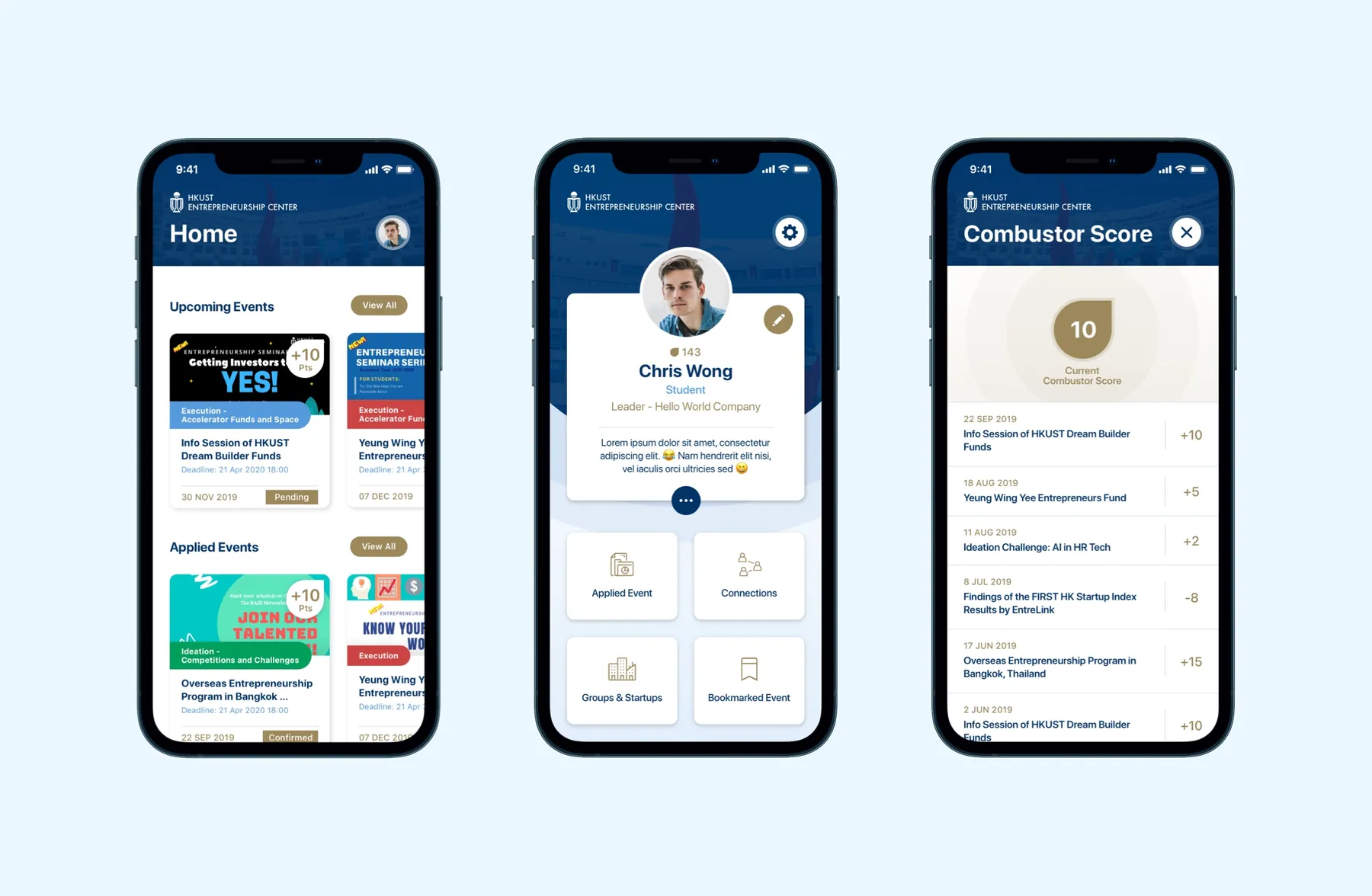 Hong Kong University of Science and Technology Entrepreneurship Center App Pages